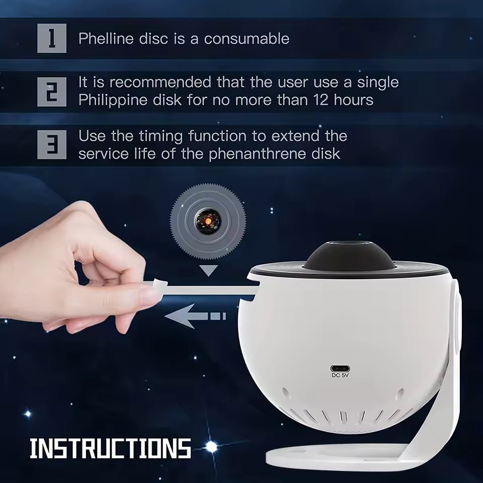 Mini Galaxy Projector — LED Star Night  Light for Bedroom & Gaming Room