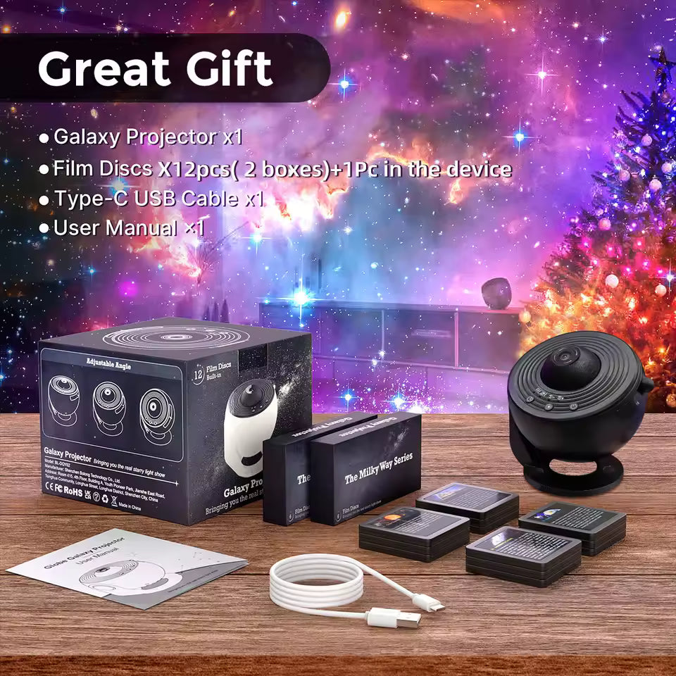 Mini Galaxy Projector — LED Star Night  Light for Bedroom & Gaming Room